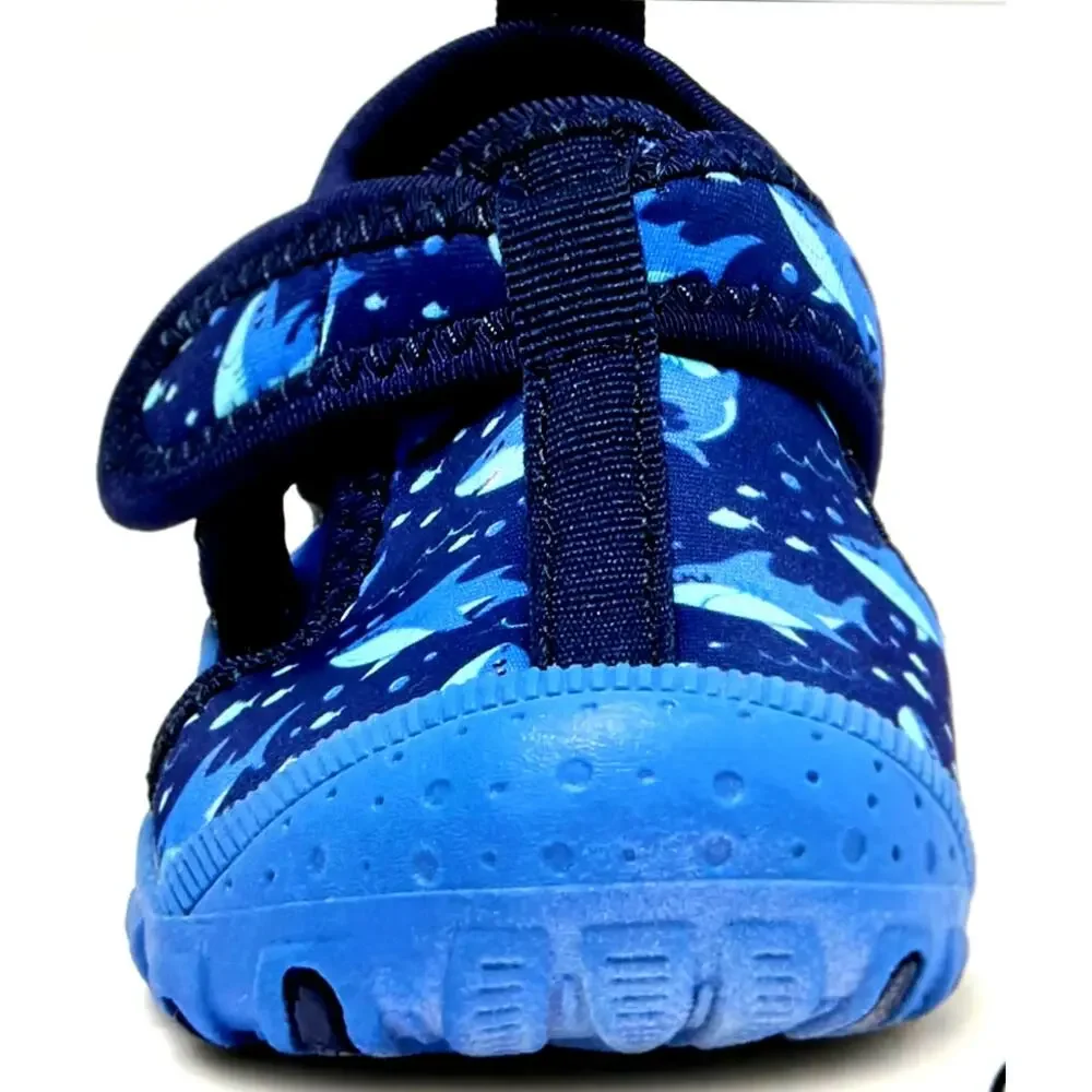 Western Chief Kids' Shark & Friends Beachgoer Sandal Blue 3